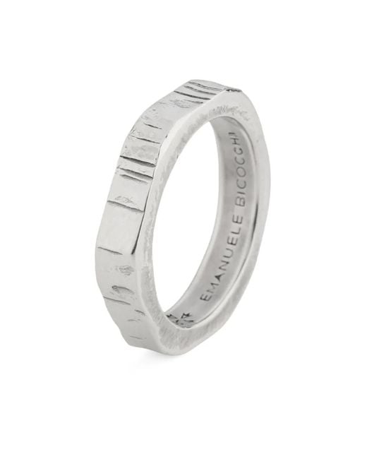 Emanuele Bicocchi Black Hammered Band Ring