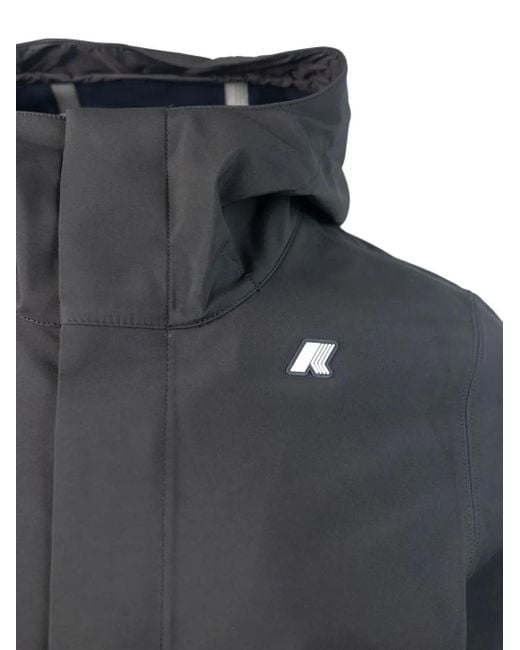 K-Way Gray Tommy Zip-Fastening Coat for men