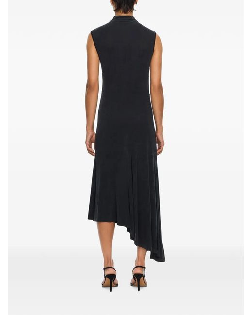 Off-White c/o Virgil Abloh Blue Cupro Rib Meteor Asymmetric Dress