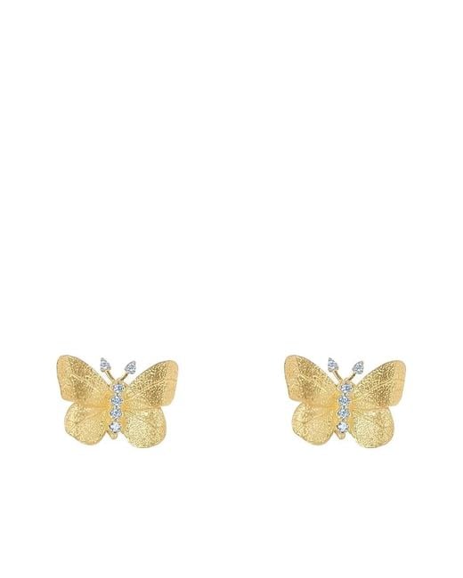 Tanya Farah Metallic 18K Small Butterfly Diamond Earrings