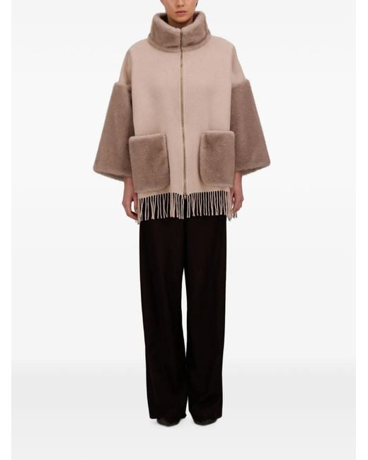 Herno Natural Fringed Poncho