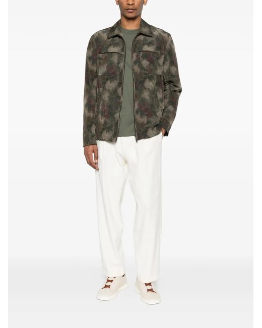 Herno White Pleated Trousers for men