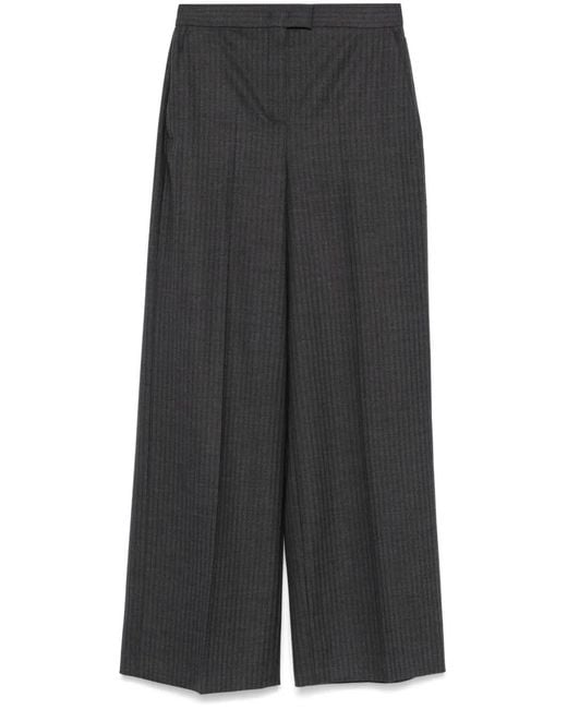 Fendi Gray Pantalon De Costume À Fines Rayures