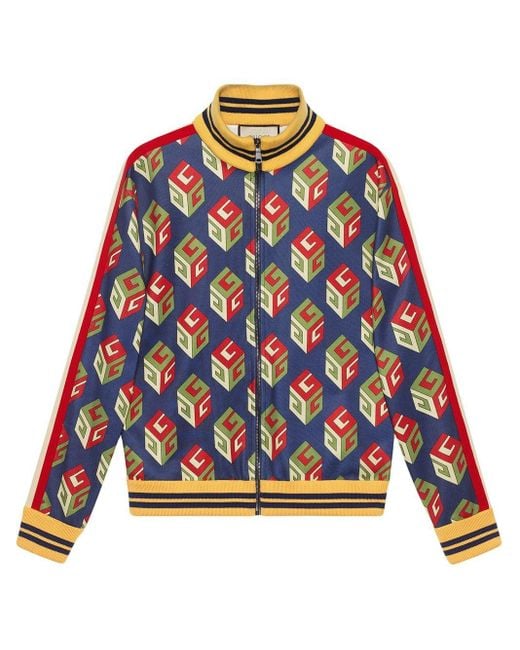 Gucci GG Wallpaper Technical Jersey Jacket in Blue for Men