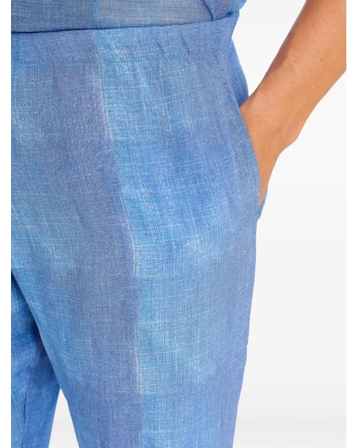 Amir Slama Blue Checked Trousers for men