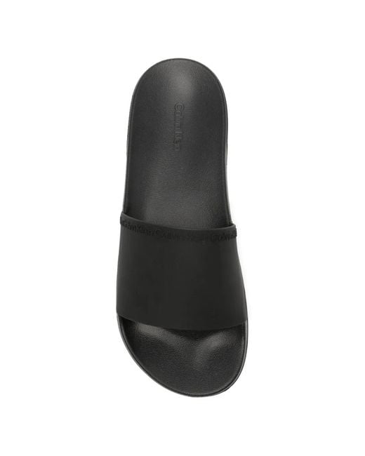 Calvin Klein Black Logo-Detail Sliders for men
