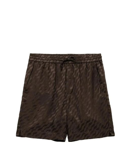 CHE Brown Tidello Geometric-Pattern Shorts for men