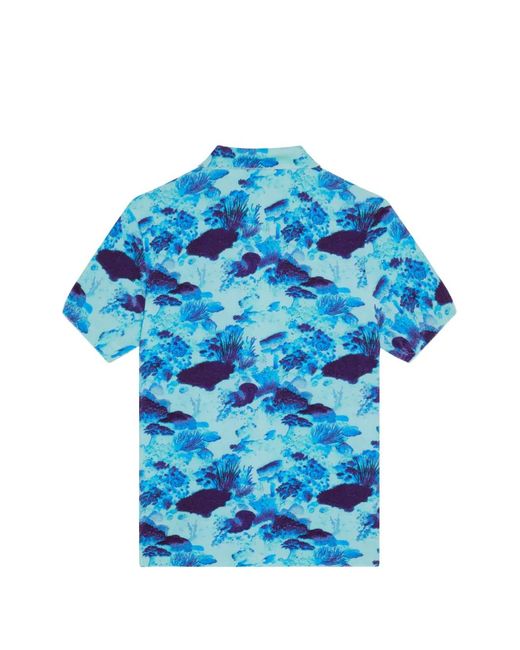 Vilebrequin Blue Coral Reef Terry Polo Shirt for men