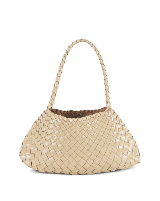 Dragon Diffusion Natural Woven-Leather Shoulder Bag