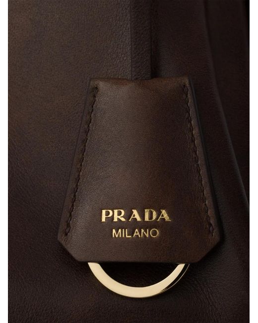 Prada Brown Sac Porté Épaule Aimée Médium En Cuir