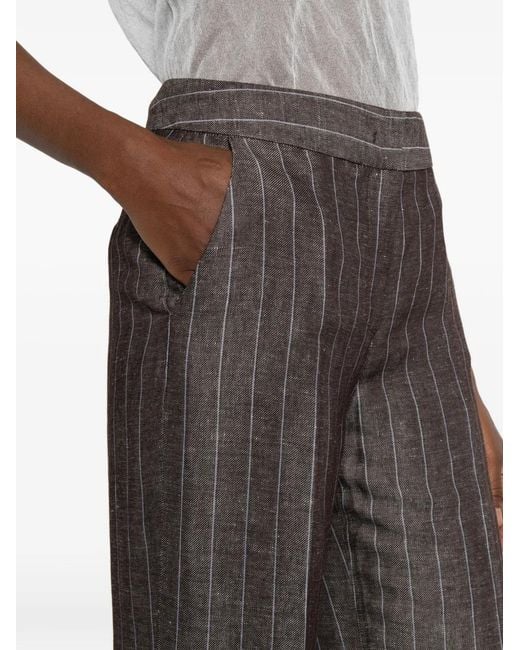 Via Masini 80 Gray Stripped Trousers