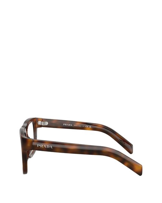Prada Black Tortoiseshell-Effect Square-Frame Glasses