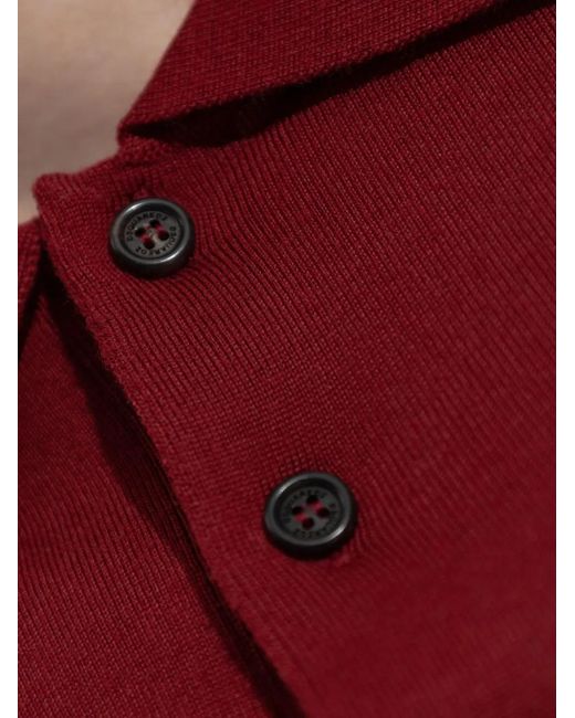 DSquared² Red Long-Sleeve Polo Top