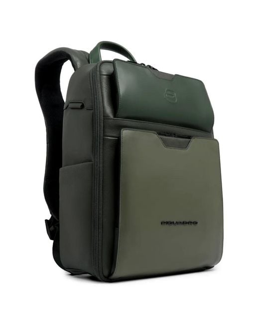 Piquadro Green Grained Texture 13,3"Backpack for men