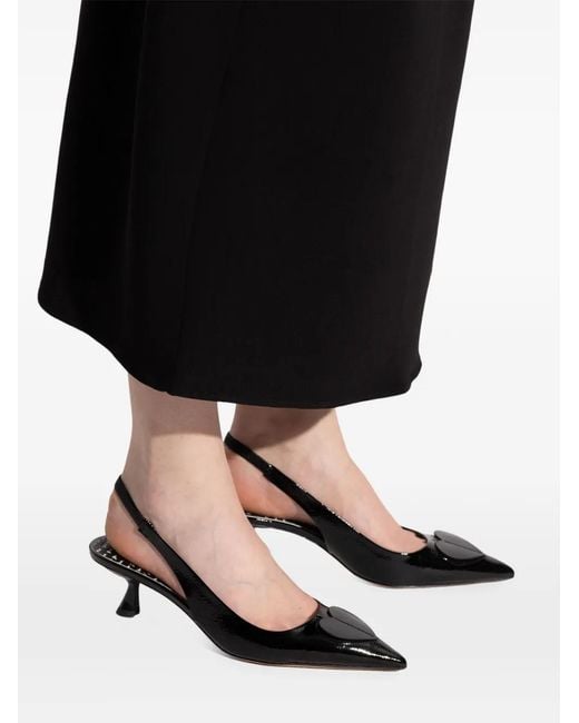 Kate Spade Black 60Mm Lover Heart-Detailed Heels