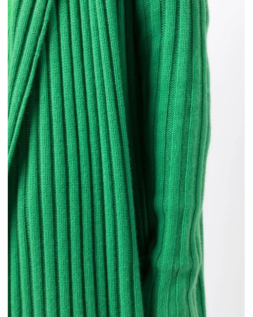 Teddy Cashmere Green Amalfi Rib-Knit Cashmere Cardigan