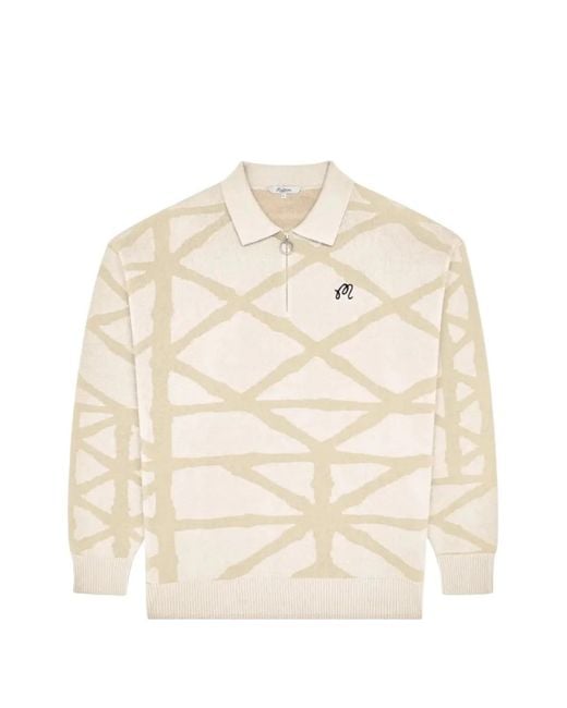 Malbon Golf Natural Verdant Geometric-Pattern Polo Shirt for men