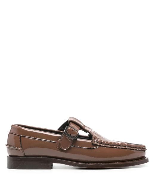 Hereu Brown Alber Crinkled Glossy Shoes
