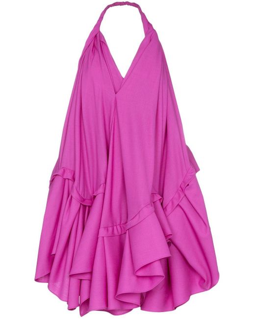 Robe Dos Nu Asymétrique En Laine Rosa Jacquemus en coloris Pink