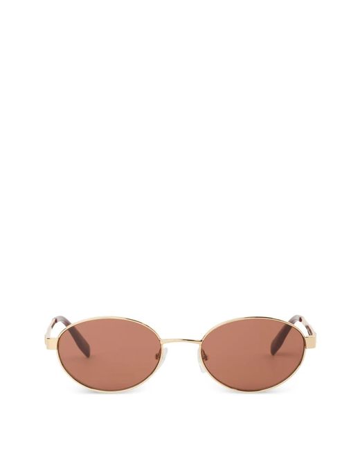Karl Lagerfeld Pink Monogram Round-Frame Sunglasses