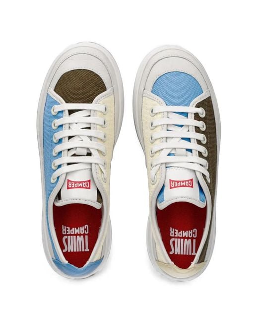 Camper White Twins Panelled Low-Top Sneakers