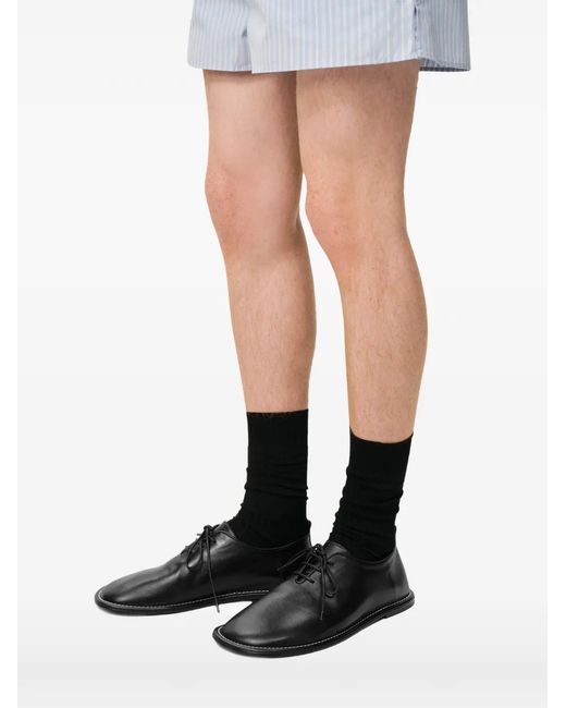 AMI Black Leather Derby Shoes