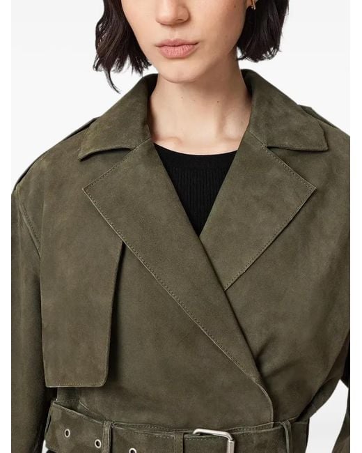 AllSaints Black Ophelia Cropped Suede Jacket