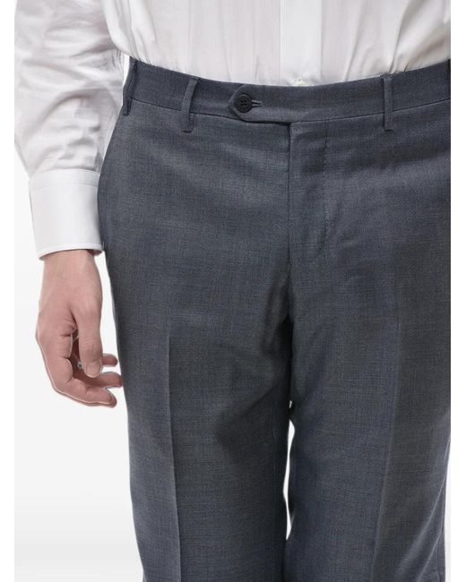 Corneliani Blue Silk-Blend Belt-Loop Trousers for men
