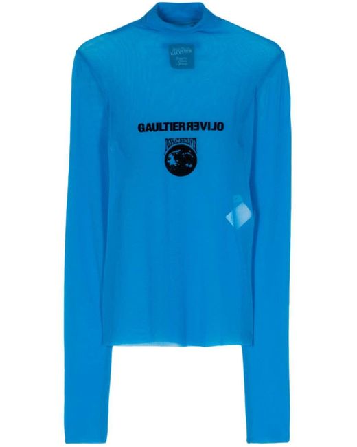 X Shayne Oliver t-shirt en résille Jean Paul Gaultier en coloris Blue