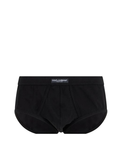 Dolce & Gabbana Black Logo-Patch Briefs for men