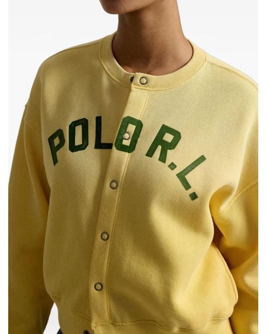 Polo Ralph Lauren Yellow Logo-Print Fleece Cardigan