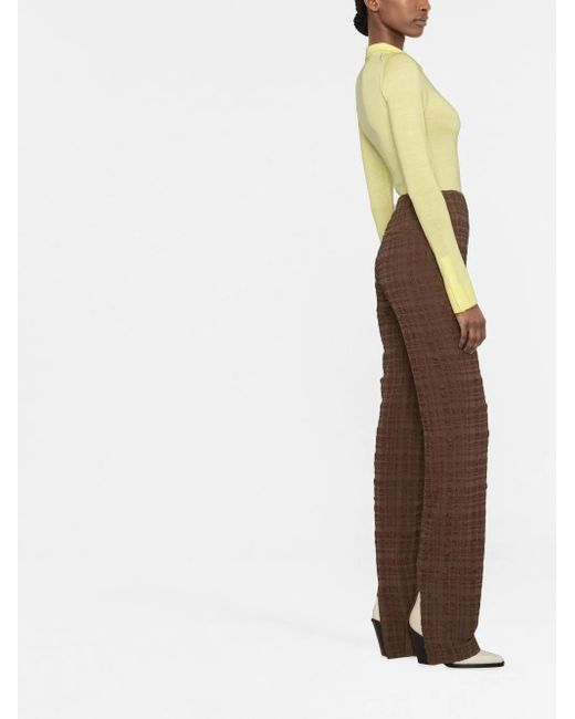 Nanushka Yellow Fine-Knit Long-Sleeve Shirt