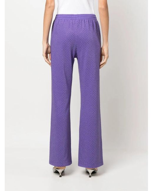 P.A.R.O.S.H. Purple Mesh-Design Cotton-Blend Trousers