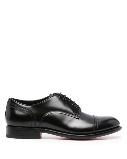 Chaussures oxford en à fini verni Santoni pour homme en coloris Black