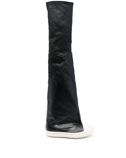 Rick Owens White Oblique Thigh-high Leather Boots for men