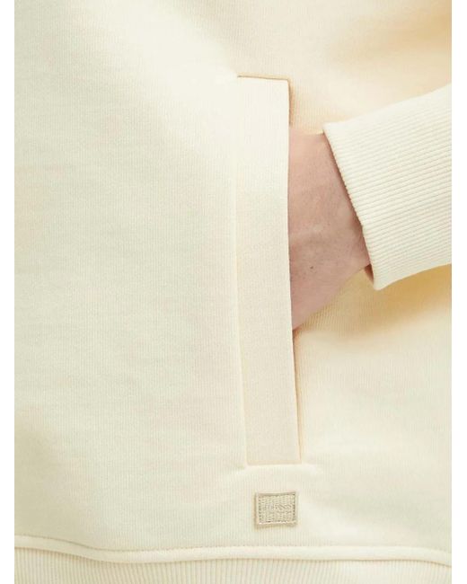 HUGO White Drawstring Pouch Hoodie for men