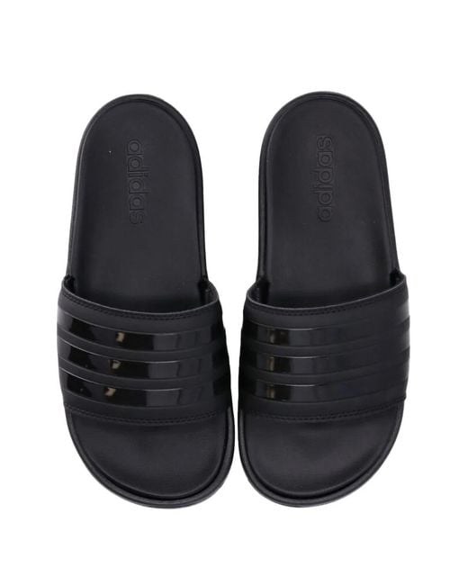Adidas White Platform Slides