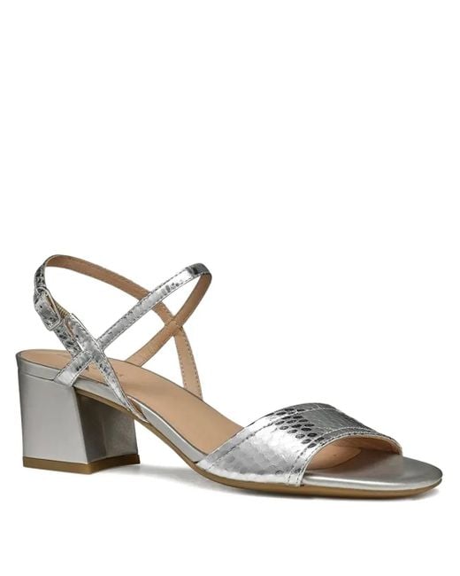 Geox Metallic 50Mm Eraklia Snakeskin-Effect Block-Heel Pumps