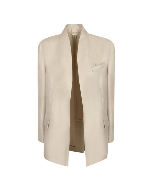 Brunello Cucinelli Natural Blazer À Col Châle