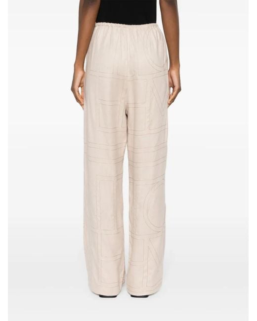 Totême Natural Monogram Flannel Pajama Bottoms