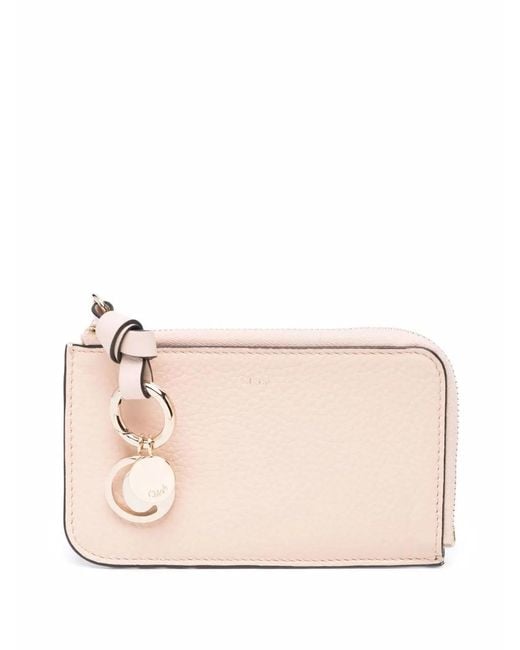 Chloé Pink Logo Tag Wallet