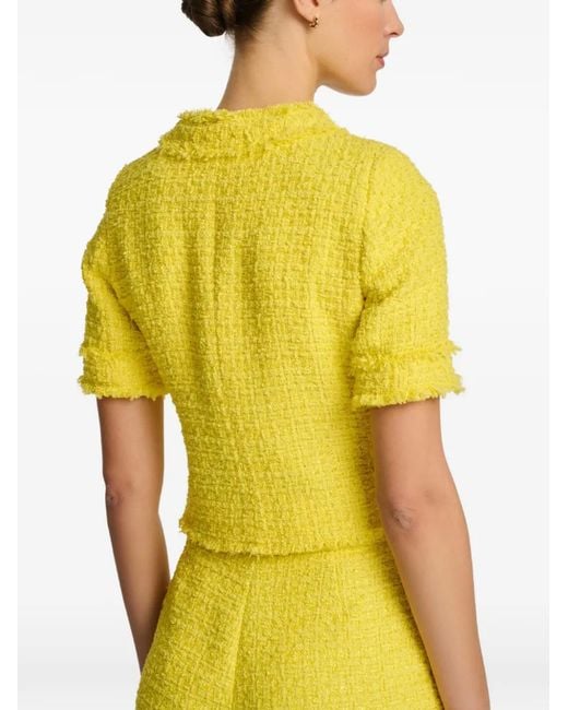 WEILL PARIS Yellow Short-Sleeved Tweed Jacket