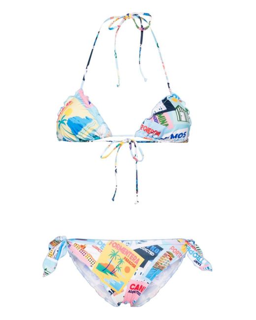 Mc2 Saint Barth Blue Sarius Graphic-print Bikini Set