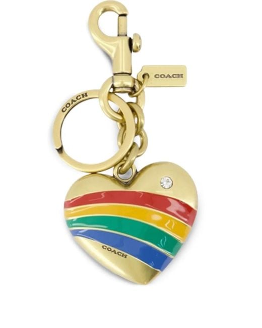 COACH Metallic Schlüsselanhänger mit Regenbogenherz