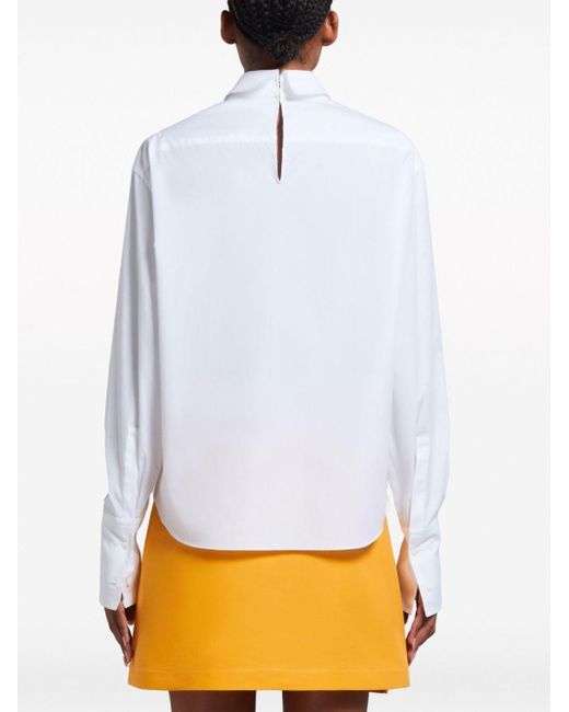 Camisa con detalle plisado Marni de color White