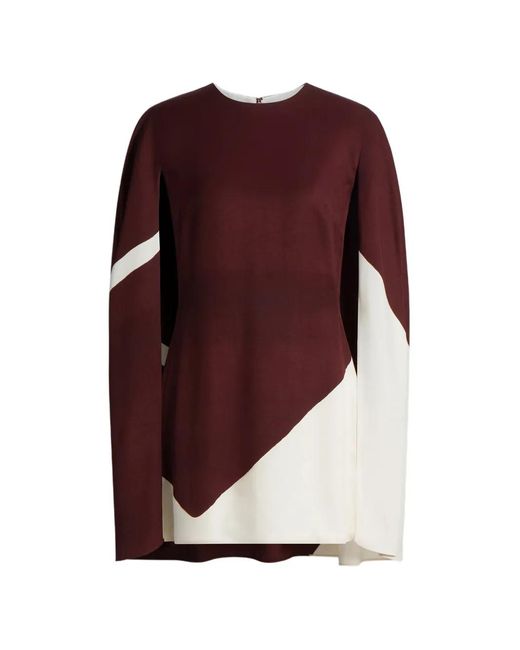 Alberta Ferretti Purple Colour-Block Cape-Style Mini Dress