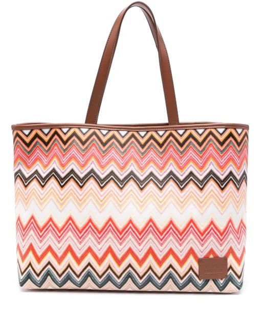Missoni Pink Large Canvas Tote Bag