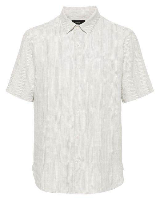 Vince White Striped Hemp Shirt for men