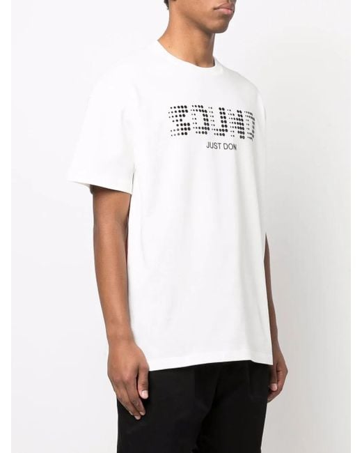 Just Don White Sound-Print Short-Sleeve T-Shirt for men