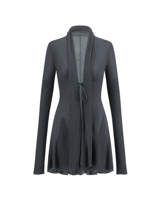 Oude Waag Blue Fishtail-Hem Knit Cardigan